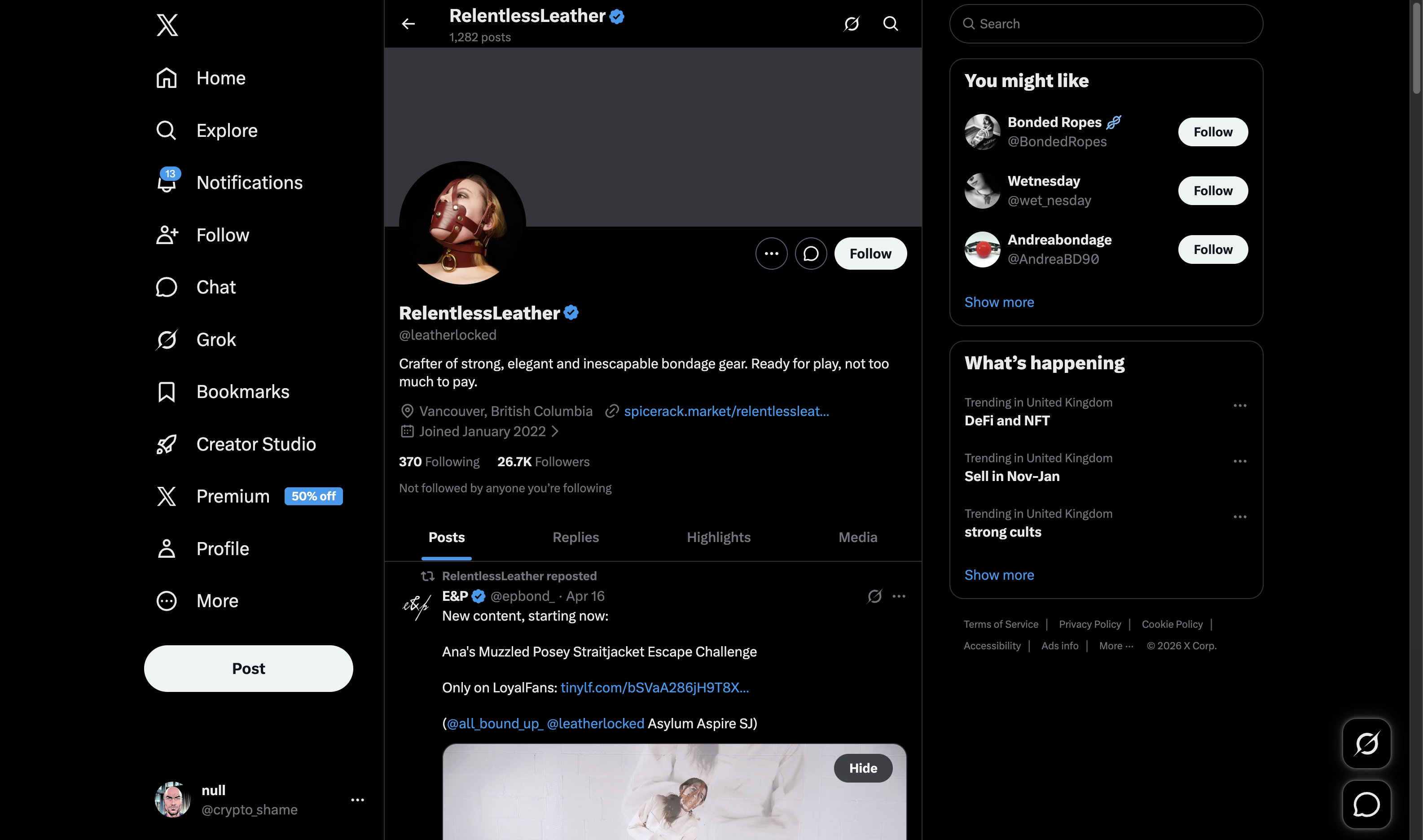 x.com — BDSM & fetish website